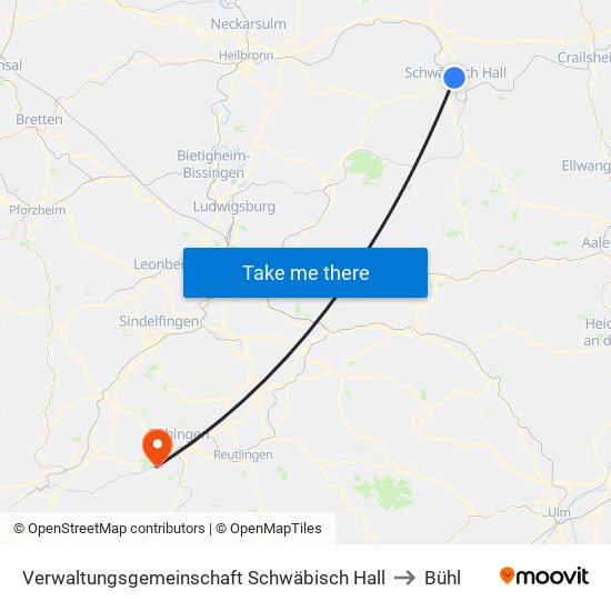 Verwaltungsgemeinschaft Schwäbisch Hall to Bühl map