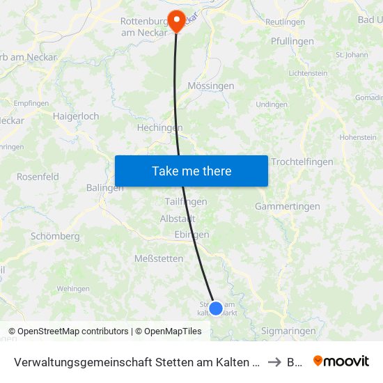 Verwaltungsgemeinschaft Stetten am Kalten Markt to Bühl map