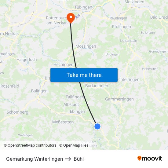 Gemarkung Winterlingen to Bühl map