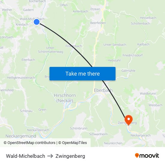 Wald-Michelbach to Zwingenberg map