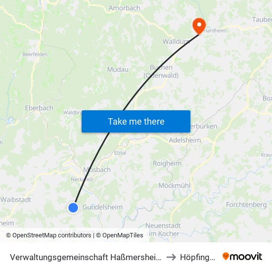 Verwaltungsgemeinschaft Haßmersheim to Höpfingen map