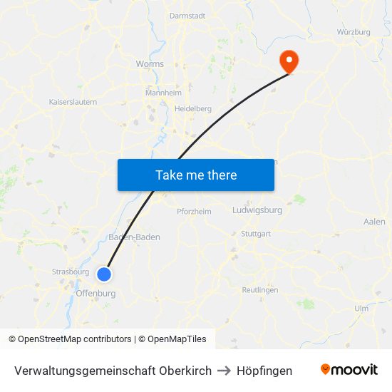 Verwaltungsgemeinschaft Oberkirch to Höpfingen map