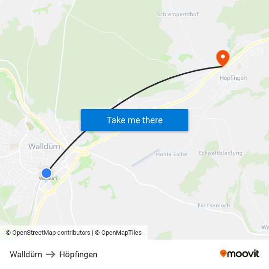 Walldürn to Höpfingen map