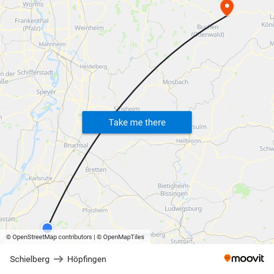 Schielberg to Höpfingen map