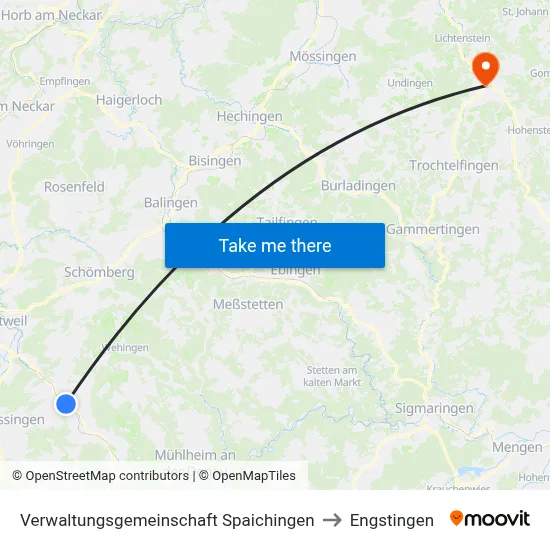 Verwaltungsgemeinschaft Spaichingen to Engstingen map