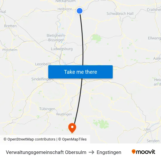 Verwaltungsgemeinschaft Obersulm to Engstingen map
