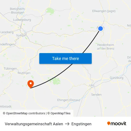 Verwaltungsgemeinschaft Aalen to Engstingen map
