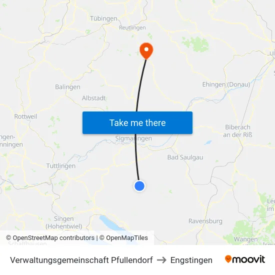 Verwaltungsgemeinschaft Pfullendorf to Engstingen map