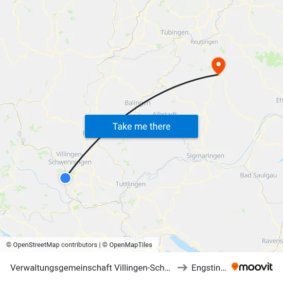 Verwaltungsgemeinschaft Villingen-Schwenningen to Engstingen map