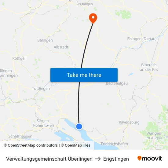 Verwaltungsgemeinschaft Überlingen to Engstingen map