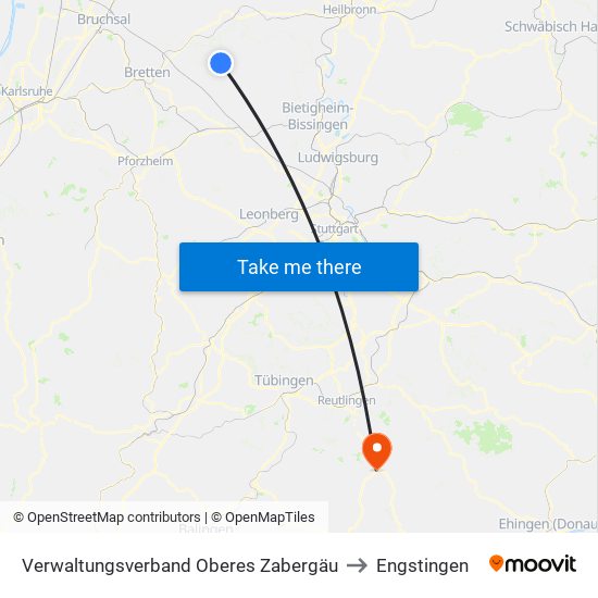 Verwaltungsverband Oberes Zabergäu to Engstingen map