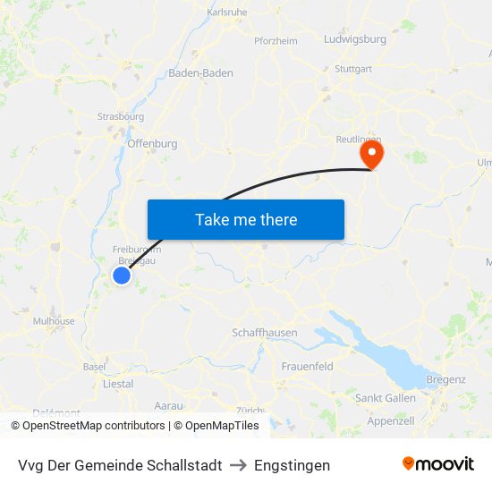 Vvg Der Gemeinde Schallstadt to Engstingen map