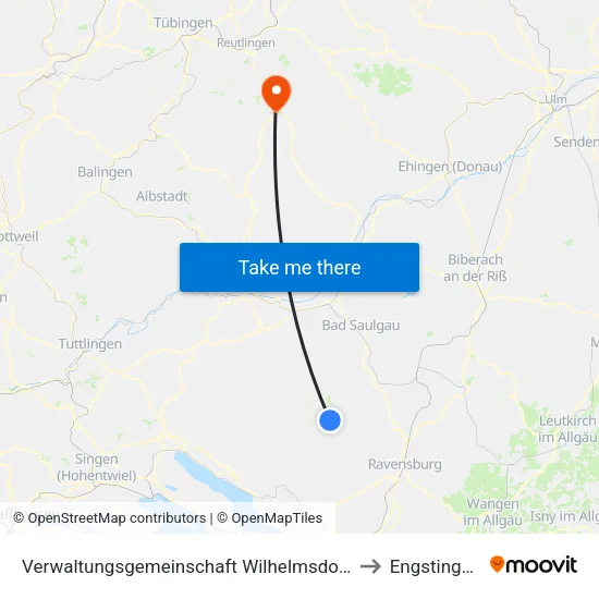Verwaltungsgemeinschaft Wilhelmsdorf to Engstingen map