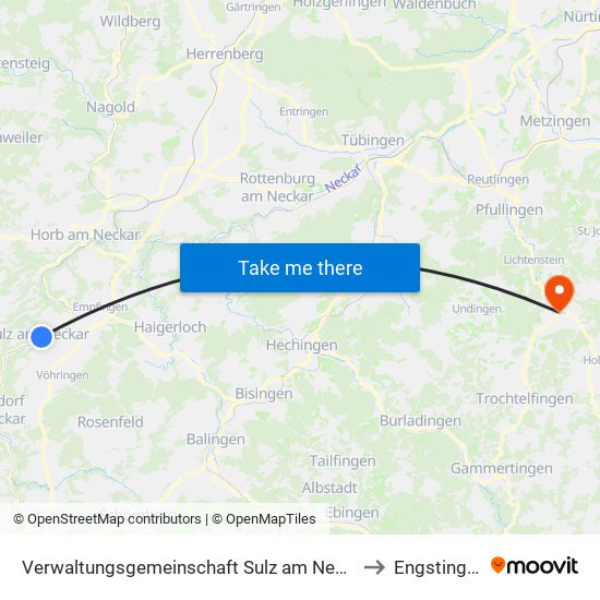 Verwaltungsgemeinschaft Sulz am Neckar to Engstingen map