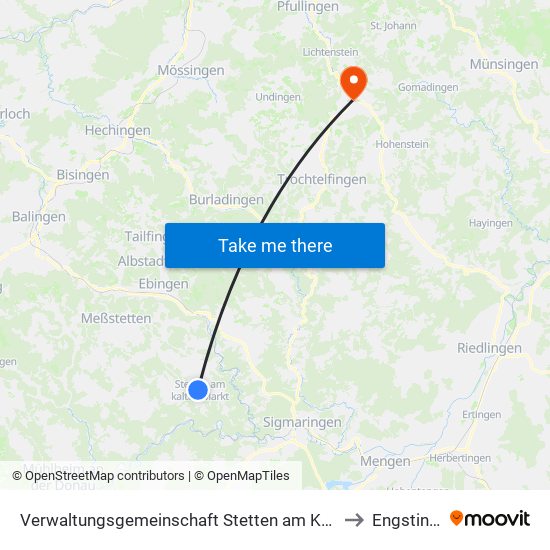 Verwaltungsgemeinschaft Stetten am Kalten Markt to Engstingen map