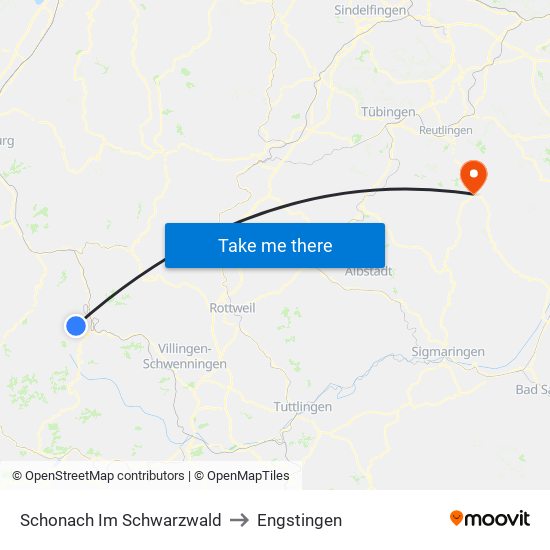 Schonach Im Schwarzwald to Engstingen map