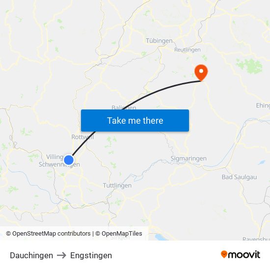 Dauchingen to Engstingen map