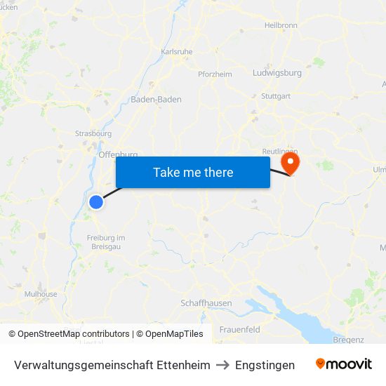 Verwaltungsgemeinschaft Ettenheim to Engstingen map