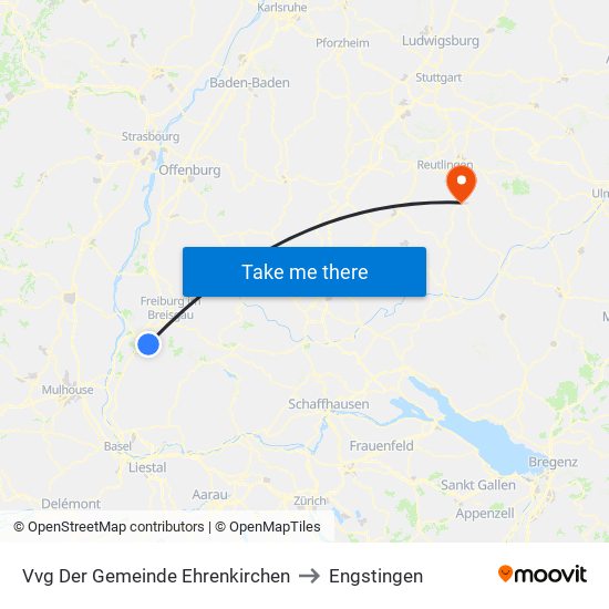 Vvg Der Gemeinde Ehrenkirchen to Engstingen map