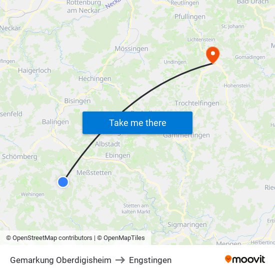 Gemarkung Oberdigisheim to Engstingen map
