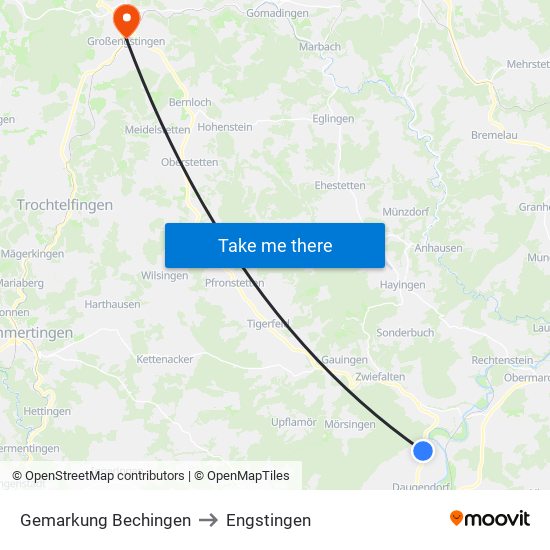 Gemarkung Bechingen to Engstingen map