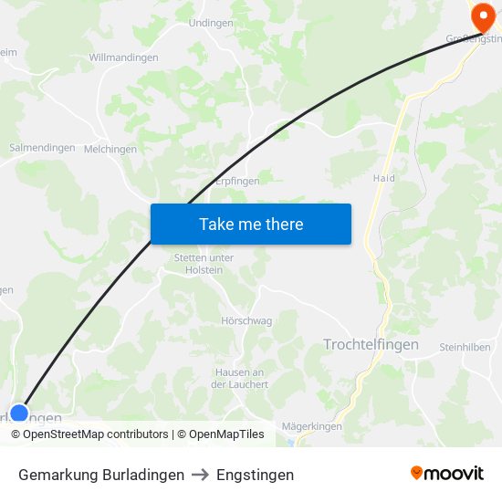 Gemarkung Burladingen to Engstingen map