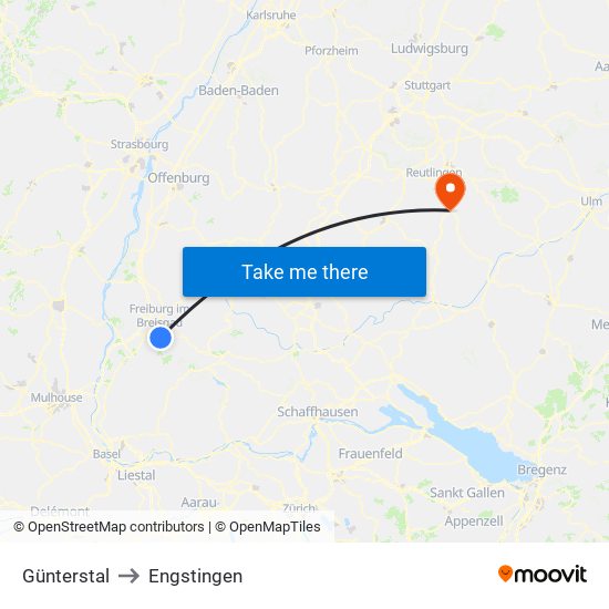 Günterstal to Engstingen map