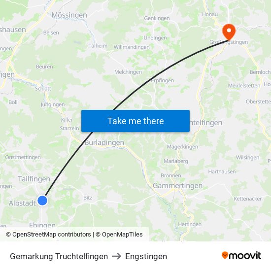 Gemarkung Truchtelfingen to Engstingen map