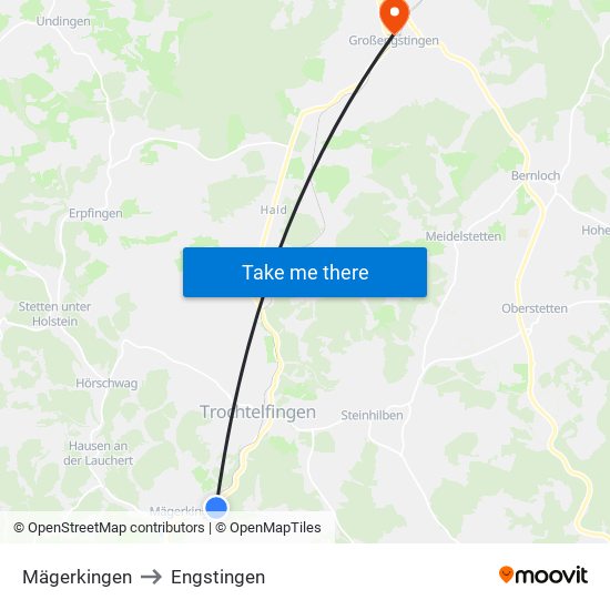 Mägerkingen to Engstingen map
