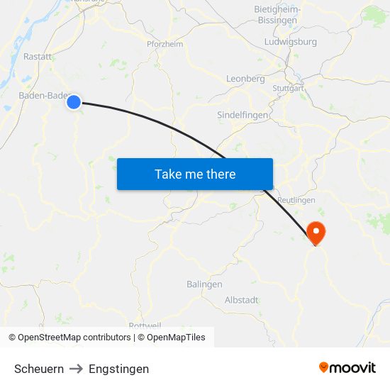 Scheuern to Engstingen map