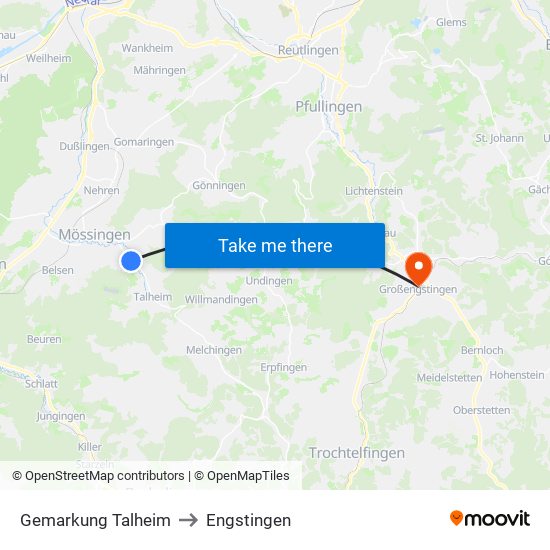 Gemarkung Talheim to Engstingen map