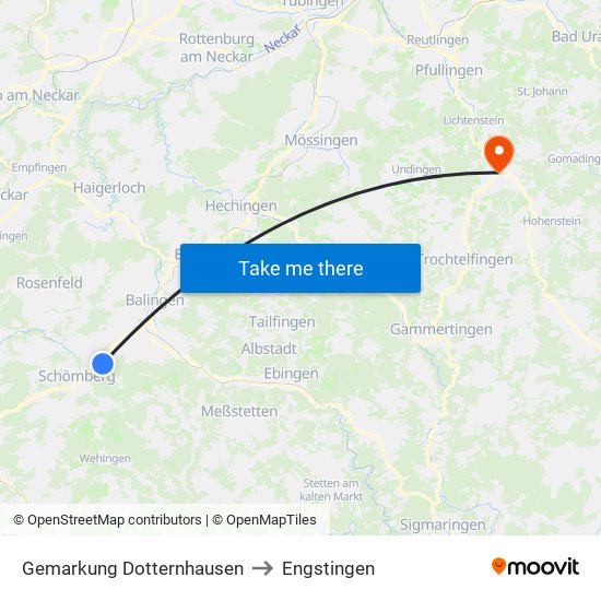 Gemarkung Dotternhausen to Engstingen map