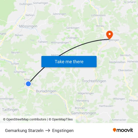 Gemarkung Starzeln to Engstingen map