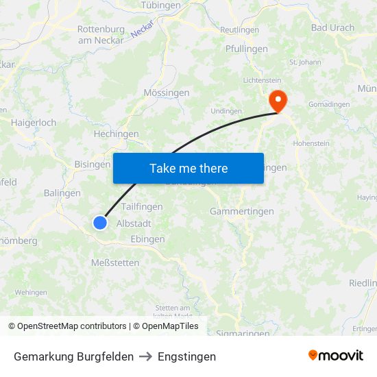 Gemarkung Burgfelden to Engstingen map