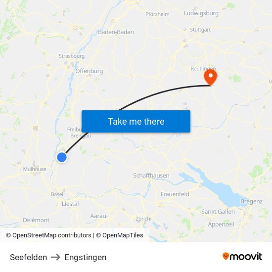 Seefelden to Engstingen map