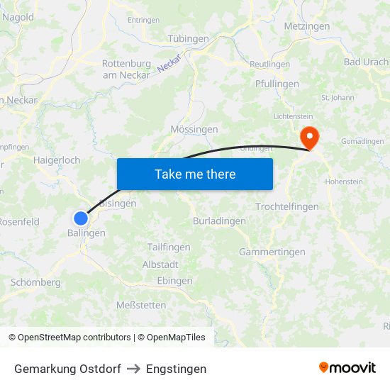 Gemarkung Ostdorf to Engstingen map