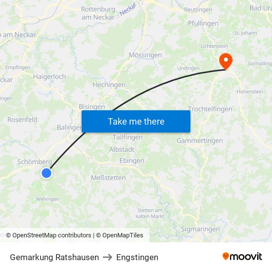 Gemarkung Ratshausen to Engstingen map