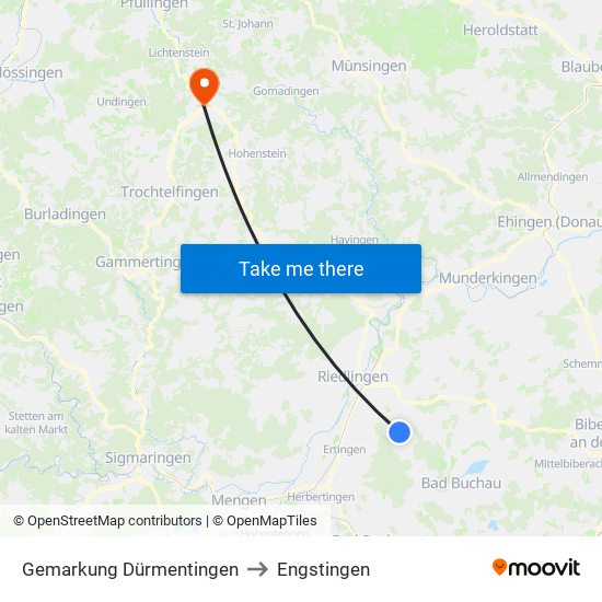 Gemarkung Dürmentingen to Engstingen map