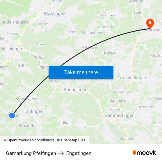 Gemarkung Pfeffingen to Engstingen map