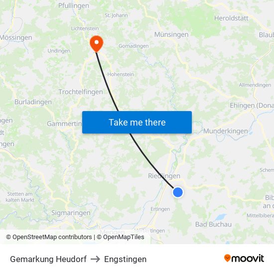 Gemarkung Heudorf to Engstingen map