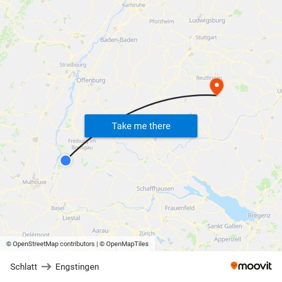 Schlatt to Engstingen map