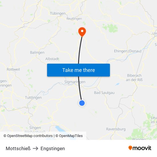 Mottschieß to Engstingen map