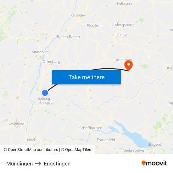 Mundingen to Engstingen map