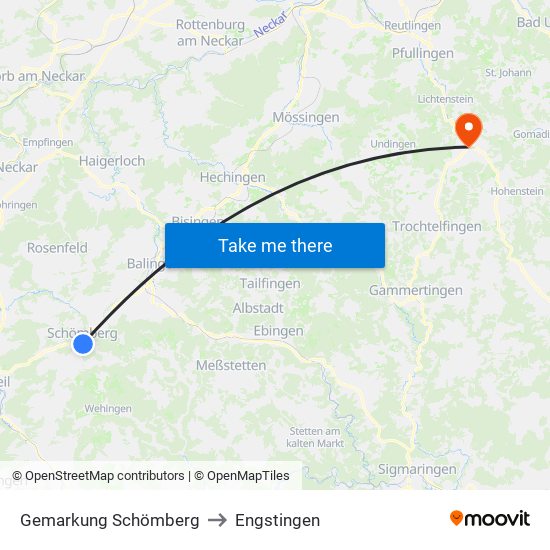 Gemarkung Schömberg to Engstingen map