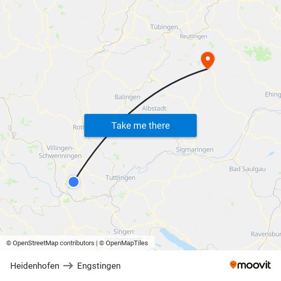 Heidenhofen to Engstingen map