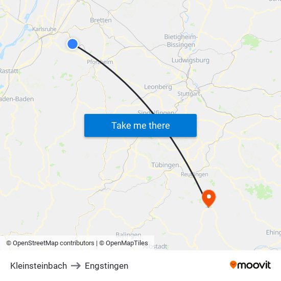 Kleinsteinbach to Engstingen map