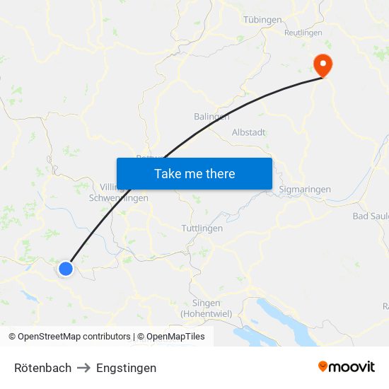 Rötenbach to Engstingen map