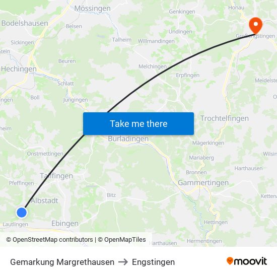 Gemarkung Margrethausen to Engstingen map