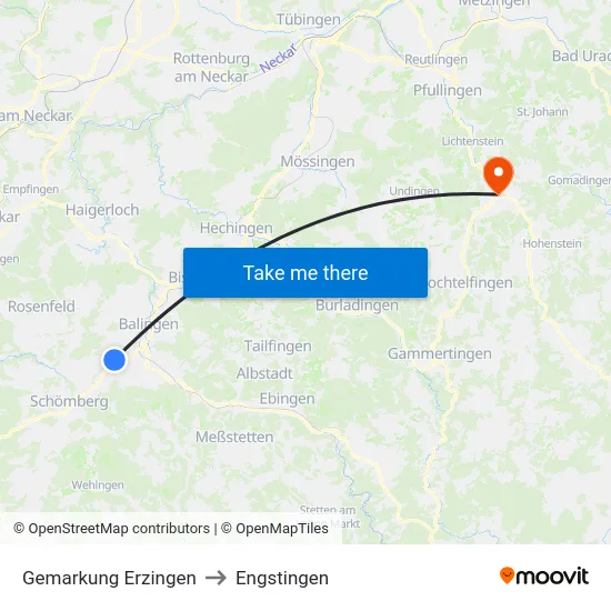 Gemarkung Erzingen to Engstingen map