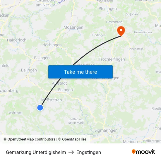 Gemarkung Unterdigisheim to Engstingen map